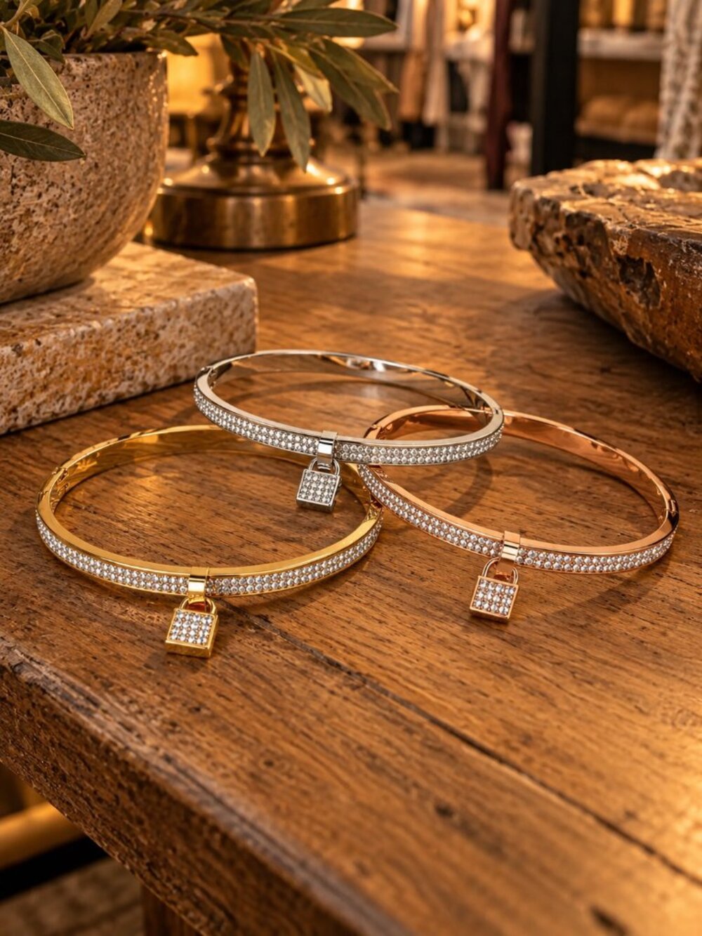 Lock Charm Bangle